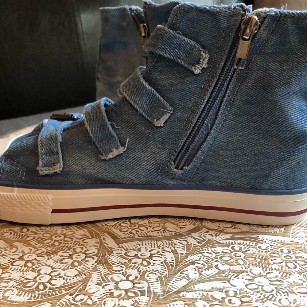 New Paisley Embroidered Denim High Top Sneakers - Picture 13 of 13